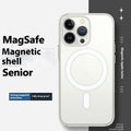 Magnetic Transparent Phone Case All-inclusive Drop-resistant Straight-edge Airbag Protective Cover