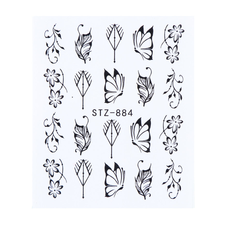 Flower Water Nail Stickers