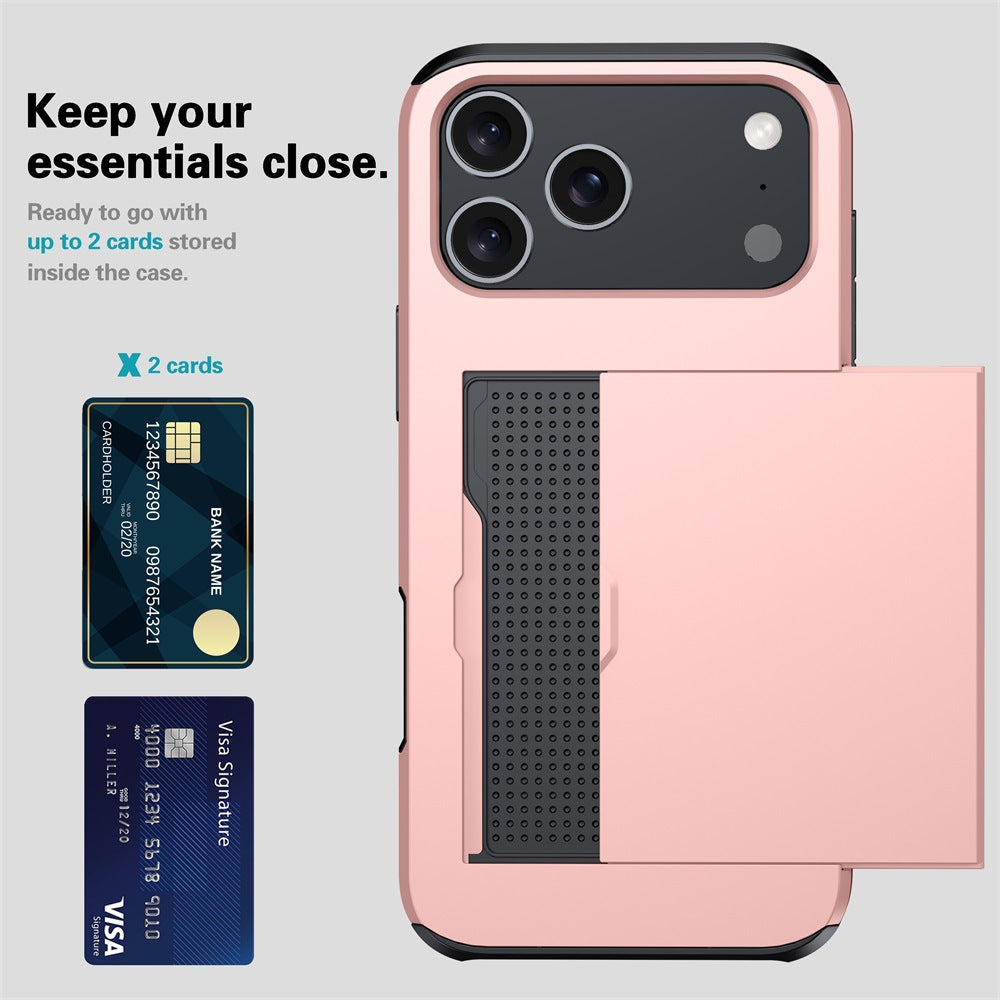 Phone Case Sliding Cover Card Two-in-one Drop-resistant